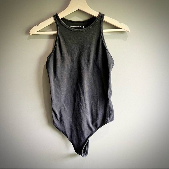 Abercrombie & Fitch Black Bodysuit Cotton One Piece - Picture 1 of 7